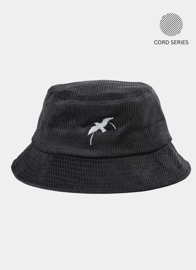 Vintage black corduroy bucket hat by Bird & Hill.